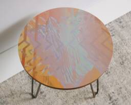 Custom Round Side Table - Scandi Japandi Style, Hairpin Legs