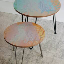 Custom Round Side Table - Scandi Japandi Style, Hairpin Legs - thumbnail 2
