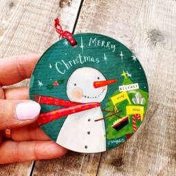 Belfast Snowman With Little Landmarks Melamine & Hardboard Hanging Decoration Christmas - thumbnail 3