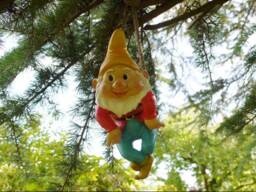 Garden Gnome Hanging From A Rope, Garden, Gifts , Tree Ornament Novelty - thumbnail 1