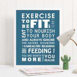 Exercise To Be Fit Motivational Art Print - Inspirational Wall Decor - thumbnail 2