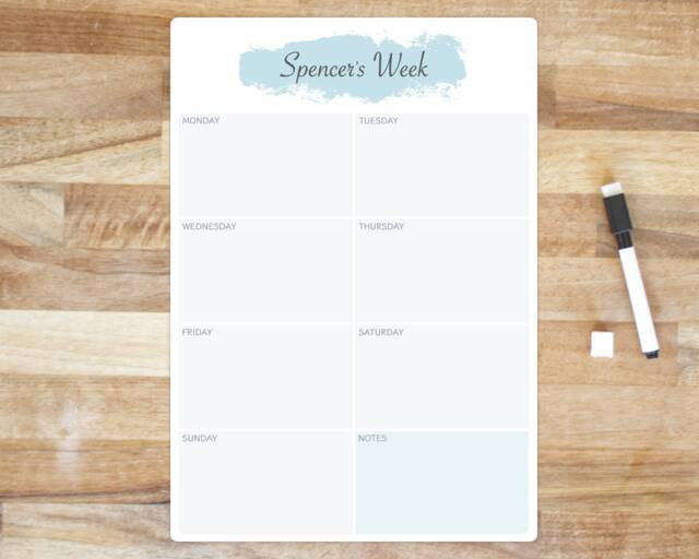 Weekly Family Planner/Meal Board. Magnetic Option Available. Available in More Colours - image 1