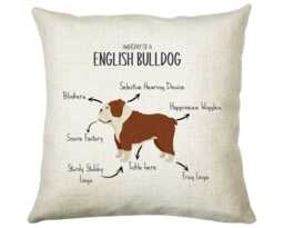Anatomy Of A English Bulldog Funny Gift For Him Or Her Cushion Pillow Bedroom Decor Cs414 - thumbnail 1