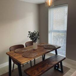 Trypezium Dining Table Set - Rustic Handmade - thumbnail 3