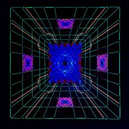 Uv String Art Psychedelic 3D Space , 35x35cm/13.7 Inches, Handmade Wall Art, Black Light, Home Decor, Wall Hanging, Yoga Art, Thread &nails - thumbnail 3
