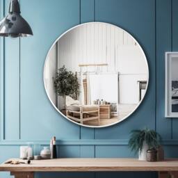 Round Mirror, Minimalist Circle Wall Shiplap Circular Mirror - Shine Bright With Asmiro - thumbnail 3