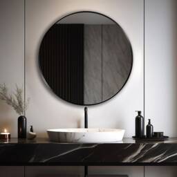 Round Mirror, Minimalist Circle Wall Shiplap Circular Mirror - Shine Bright With Asmiro - thumbnail 2