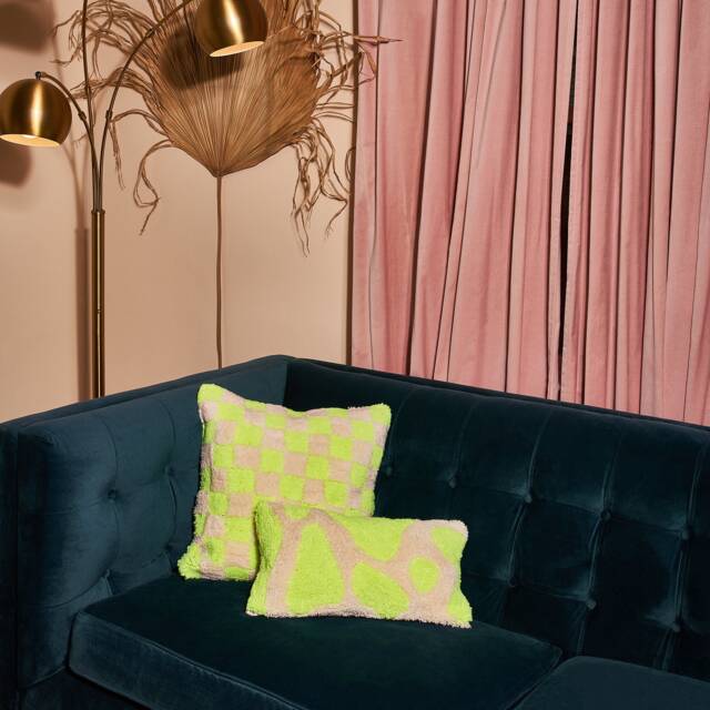 Neon Abstract Shape Pillow, Gift For A Girl, Guy, Present, Housewarming - image 1