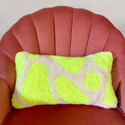 Neon Abstract Shape Pillow, Gift For A Girl, Guy, Present, Housewarming - thumbnail 2
