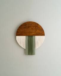 Round Wall Hanging, Mid-Century Modern, New House Gift, Macrame Art, Yarn Tapestry, Minimalist Artwork, Farmhouse Decoration V60