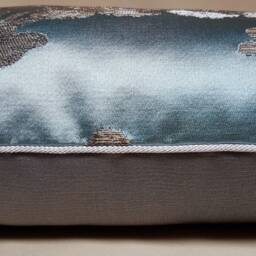 Lumbar Throw Pillow Cushion Cover Silk Brocade Rubelli Fabric Aqua Blue Lady Hamilton Pattern - Made in Italy - thumbnail 4