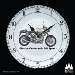 cmc Norton Commando, 961 - Classic Motorbike Illustrated Fine Bone China Clock - thumbnail 1