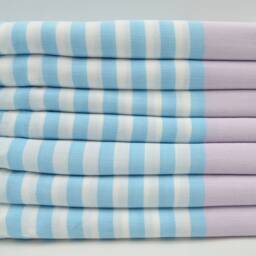 "Turquoise Striped Peshtemal, Lilac Towel, Turkish Towel, 40""x67" - thumbnail 3