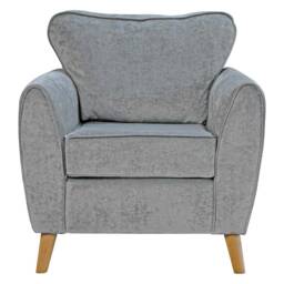 Silver Velvet Minimalist Chair - British Custom Made - thumbnail 2