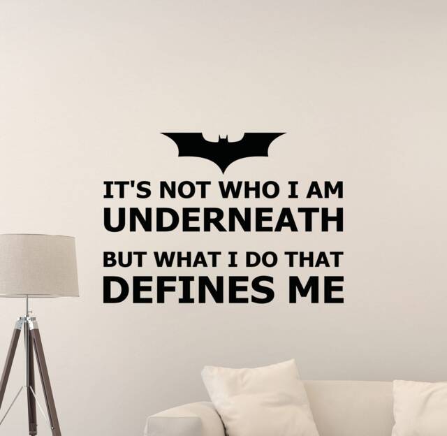 It's Not Who I Am But What Do That Defines Me Wall Decal Superhero Poster Bat Gift Kids Room Vinyl Sticker Nursery Decor Art W84 - image 1