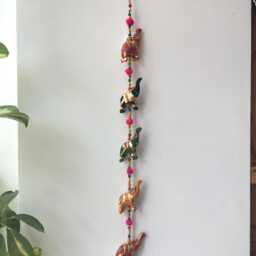Handmade Rajasthani Beaded Garland Boho Indian Door Hanging Decor - 5 Piece - thumbnail 2