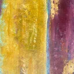 Hand-Painted Abstract Floorcloth Durable, Washable Kitchen Mat - thumbnail 3