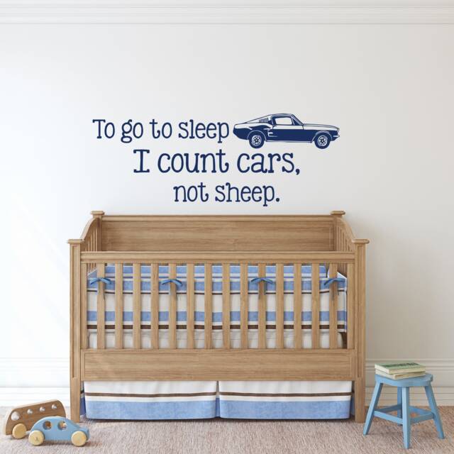 Cars Not Sheep Wall Decal Boy's Nursery Car Decor P133 - image 1