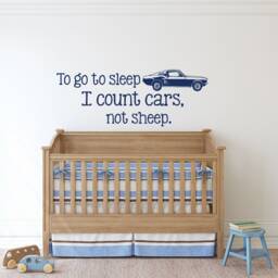 Cars Not Sheep Wall Decal Boy's Nursery Car Decor P133 - thumbnail 1