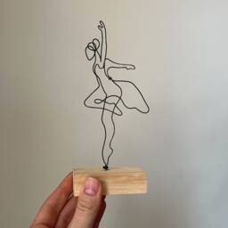 Wire Ballerina Dancing Sculpture Handmade Figurine Gift Ballet Statue Metal Copper Jazz Classical Decor Point Figure Girl Teen Desk Dress - thumbnail 4