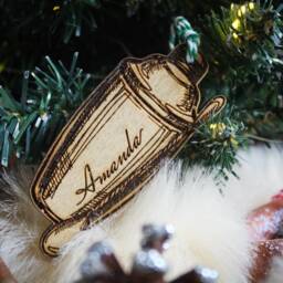 Personalised Cocktail Shaker Christmas Ornament Cocktails Bartender Mixologist Custom Bauble Engraved Wooden Tree Decoration - thumbnail 2