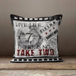 Cinema Cushion Cover/Movie Hollywood Home Throw Pillow Case/Movie Night Black Gray Popcorn Cushion/Movie Decor - thumbnail 4