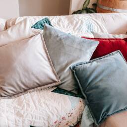 Teal Blue Ocean Luxury Velvet Cushion Cover With Flange Edging - thumbnail 3