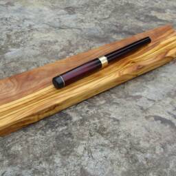 Pen Tray Olive Wood Penholder Wooden Shelf Case Alentejoazul Office Desk Storage , Present For Men, Wooden Natural Portugal - thumbnail 3