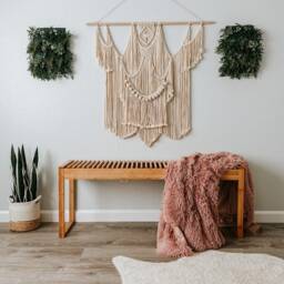Large Macrame Wall Hanging/Bohemian Boho Decor Fiber Art Layered - thumbnail 2