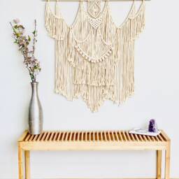Large Macrame Wall Hanging/Bohemian Boho Decor Fiber Art Layered - thumbnail 3