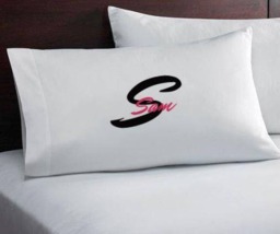 Personalized Pillow Cases - Set Of 2 Free Shipping Custom Monogram/Name Embroidered Pillowcases Gift Bedroom/ Home Present /Couples