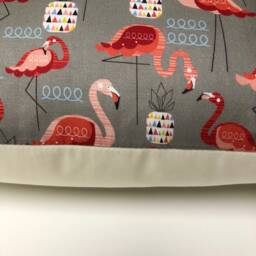 Scandi Flamingo Cushion Cover Grey & Pink Cotton Pillow - 16 - thumbnail 3
