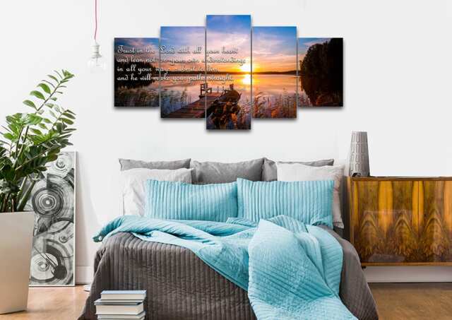 Proverbs 35-6 #15 Niv Trust in The Lord Bible Verse Canvas - Christian Scripture Religious Wall Art Home Decor Paintings - image 1