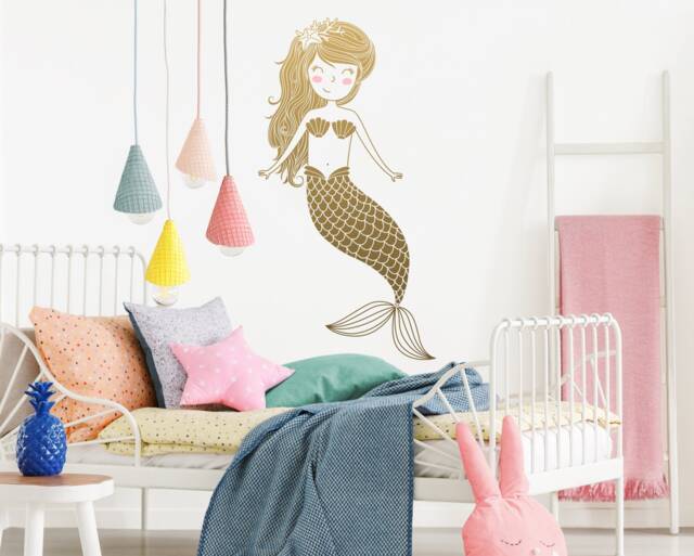Mermaid Wall Decal - Kids Room Decal, Nursery Decor, Art, Mermaid - image 1