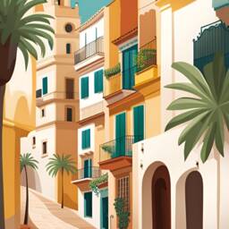 Malaga Travel Print Colourful Spanish Art Poster - thumbnail 2