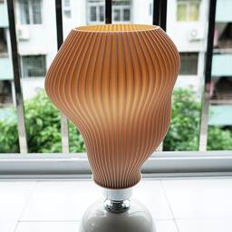 Pleated Lampshade - 3D Printed Adapted To E27/E26 Lamp Holder Retro Style - thumbnail 3