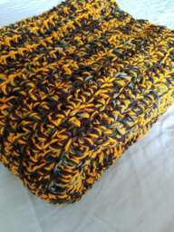 Hand Made Crochet Blanket Afghan Multi Color Camouflage - thumbnail 1