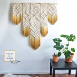Bohemian Macrame Wall Hanging , Geometric Fiber Art, Isa - thumbnail 2