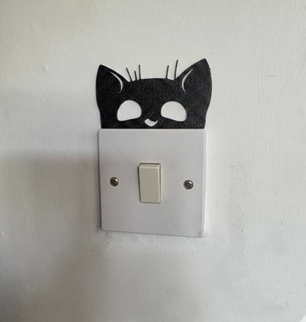 Cat Face Light Switch & Doorframe D??cor - 3D Printed Textured - image 1