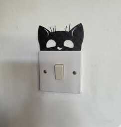 Cat Face Light Switch & Doorframe D??cor - 3D Printed Textured - thumbnail 1