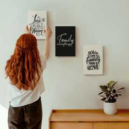 Canvas Set Of 3 - Family, Love, Warmth, Home, Inspirational Quotes, Black & White Photo Print, Sentences Wall Decor - thumbnail 3