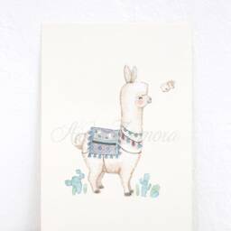Alpaca Wall Art, Llamas Girls Print, Alpacas Llamas & Alpacas, For Boys, Alpaca Decor, Aida Zamora - thumbnail 3