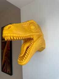 Raptor Dinosaur Head Wall Art Mount - 3D Printed Prehistoric Bust