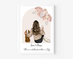 Personalised Dog & Owner Print, Dog Portrait, Dog Print, New Gift, Dog Memorial Print, Personalised Pet Mum Gift - thumbnail 1