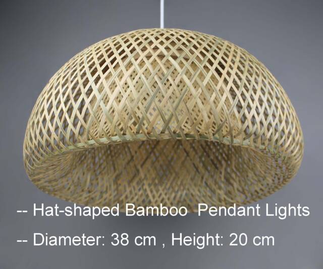 Handwoven Bamboo Pendant Light Rustic Chandelier - image 1