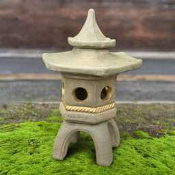 Asian Pagoda Statue Traditional Zen Art Sculpture Concrete Figure Stone Feng Shui Decor Handmade Yard Accent Outdoor Temple Ornament - thumbnail 1