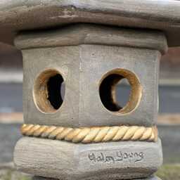 Asian Pagoda Statue Traditional Zen Art Sculpture Concrete Figure Stone Feng Shui Decor Handmade Yard Accent Outdoor Temple Ornament - thumbnail 2