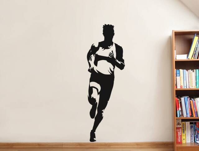 Track Runner Sticker Running Wall Decal Athlete Art Sticker, Athlete Gifts, Exercise Decals Decor - image 1