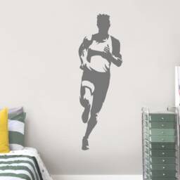Track Runner Sticker Running Wall Decal Athlete Art Sticker, Athlete Gifts, Exercise Decals Decor - thumbnail 3
