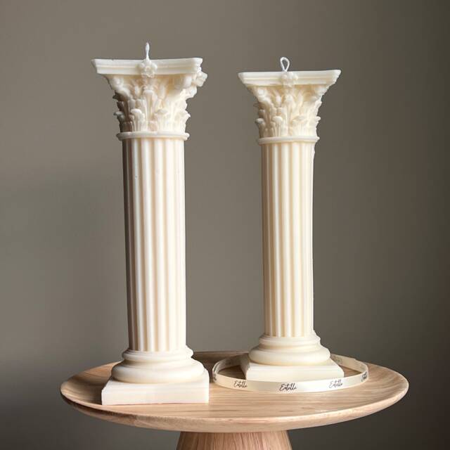 Large Greek Column Candle Handmade Soy Wax Pillar, Home Decor Gift - image 1
